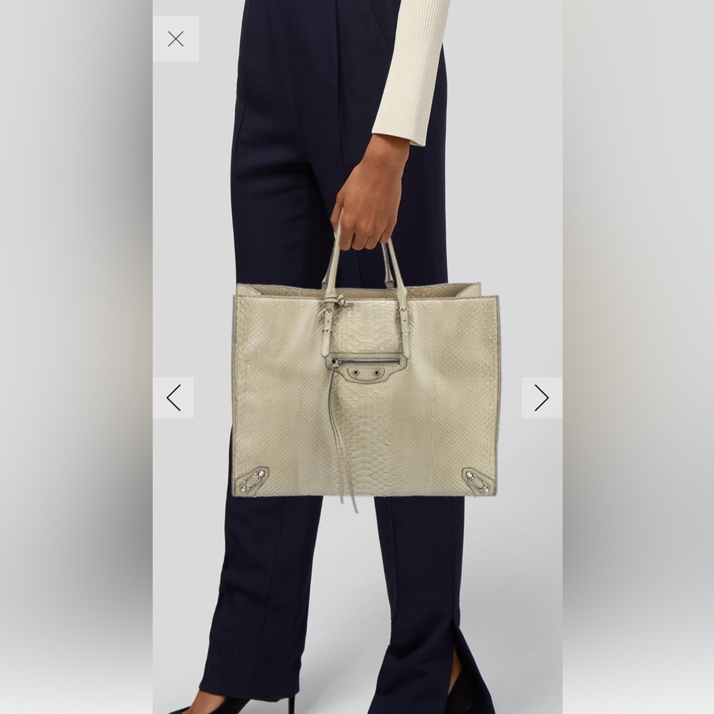 ‼️SOLD‼️Balenciaga Papier A4 Python Neutral Cream Tote Bag